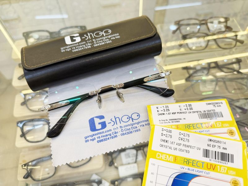 💥Liên tục hoàn thiện mắt kính siêu mỏng Chemi 1.67 U6 tại G-shop với Ưu đãi cực lớn thời điểm này!