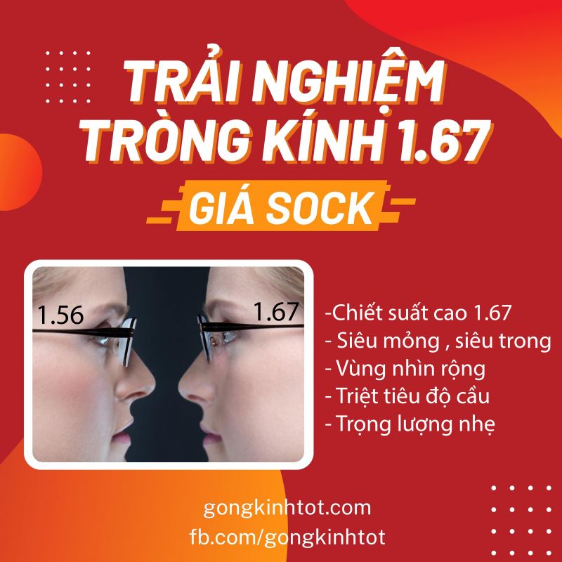 Trải nghiệm tròng siêu mỏng Chiết suất cao 1.67 chỉ đúng #499k