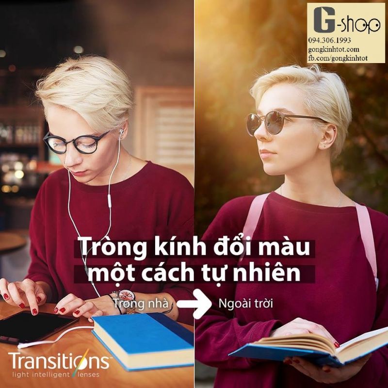 Tròng kính đổi màu khi ra nắng