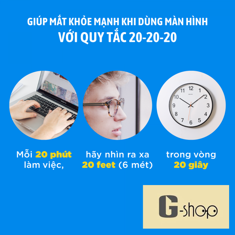 Một số gợi ý để bạn ứng dụng quy tắc 20-20-20 dễ dàng hơn